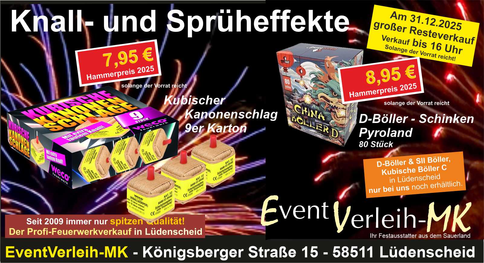 Feuerwerk - Knalleffekte 2025